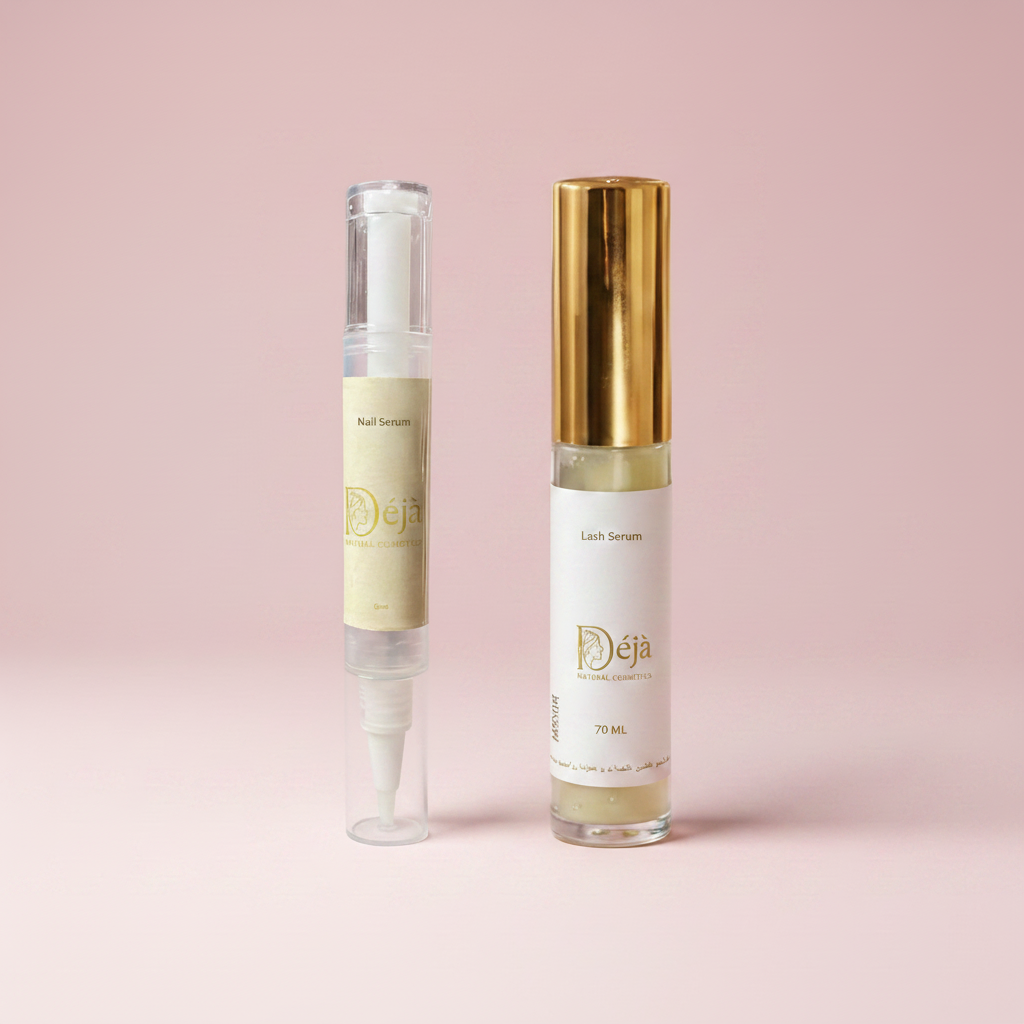 Déja Products on Pink Background