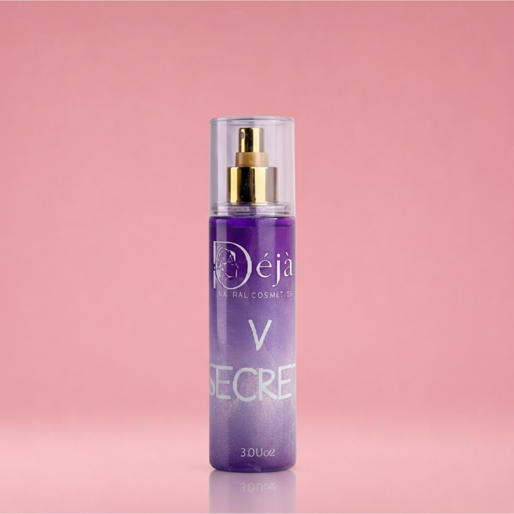 V Secret Body Splash on Pink Background